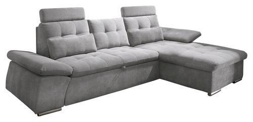 Sedací souprava s rozkladem Nalo šedá - šedá/barvy stříbra, Konvenční, kompozitní dřevo/textil (268/170cm) - MID.YOU