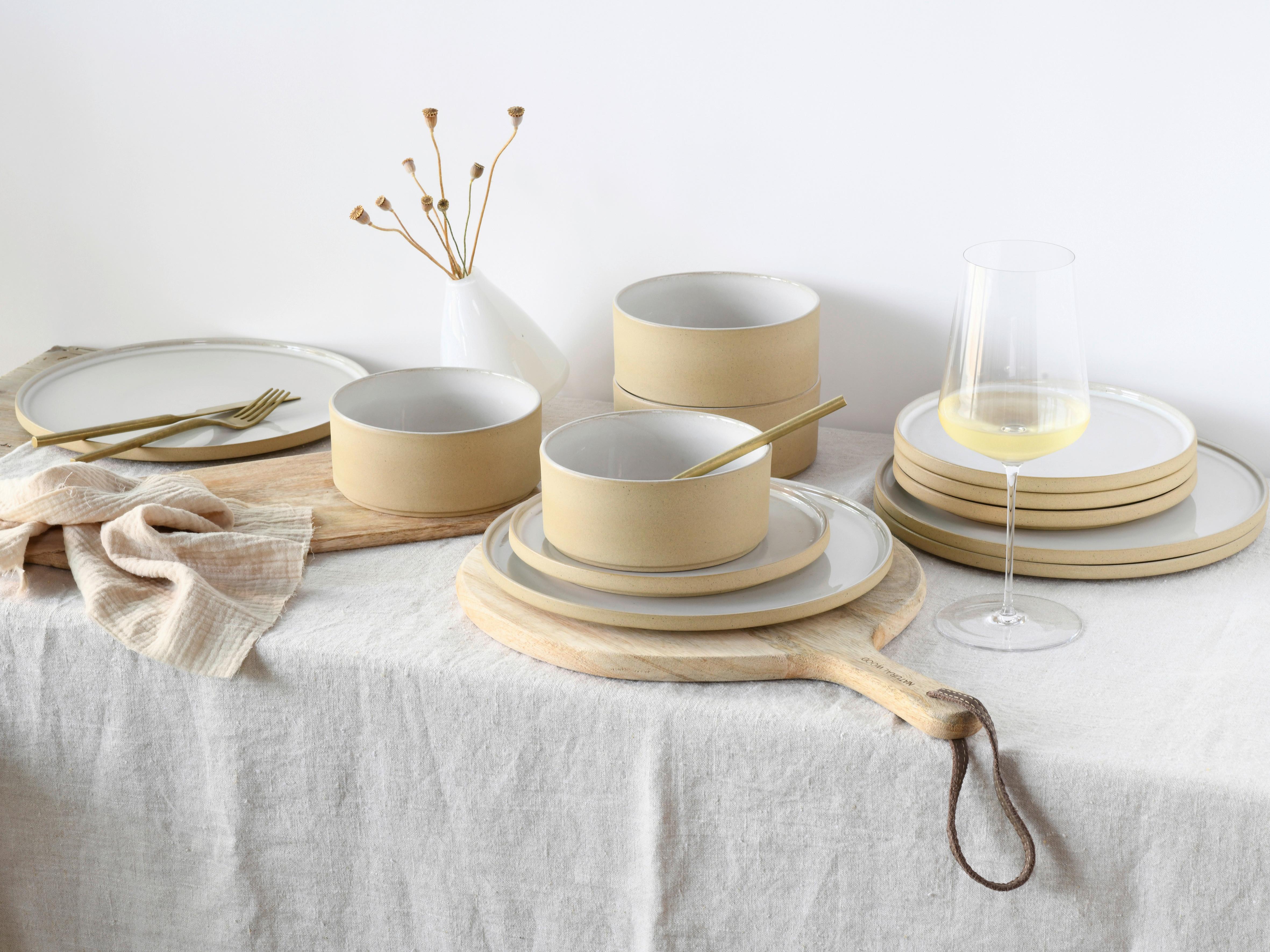 Kombinovaný servis FUTURO WHITE SAND, 8-dielna - piesková/biela, Trend, keramika - Creatable