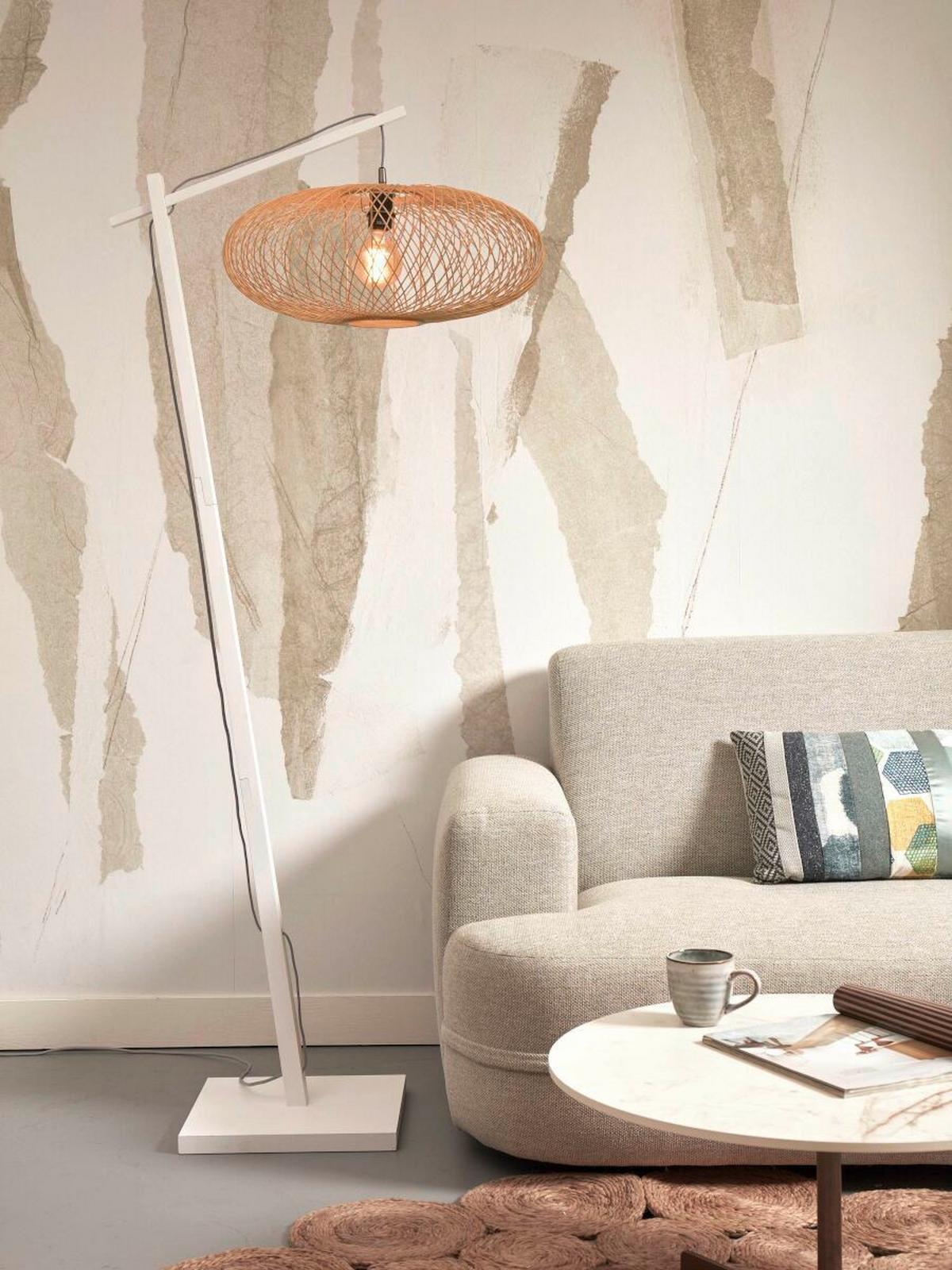 Stehleuchte Cango/F/Ad/W/6025/N - Naturfarben/Weiß, Trend (176/60/36cm) - Good & Mojo