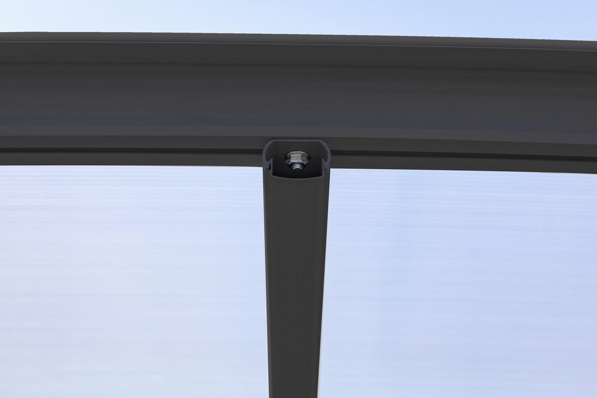 Carport Carport Rundbogen 17 M² - Anthrazit, Basics, Kunststoff/Metall (300/220/576cm)