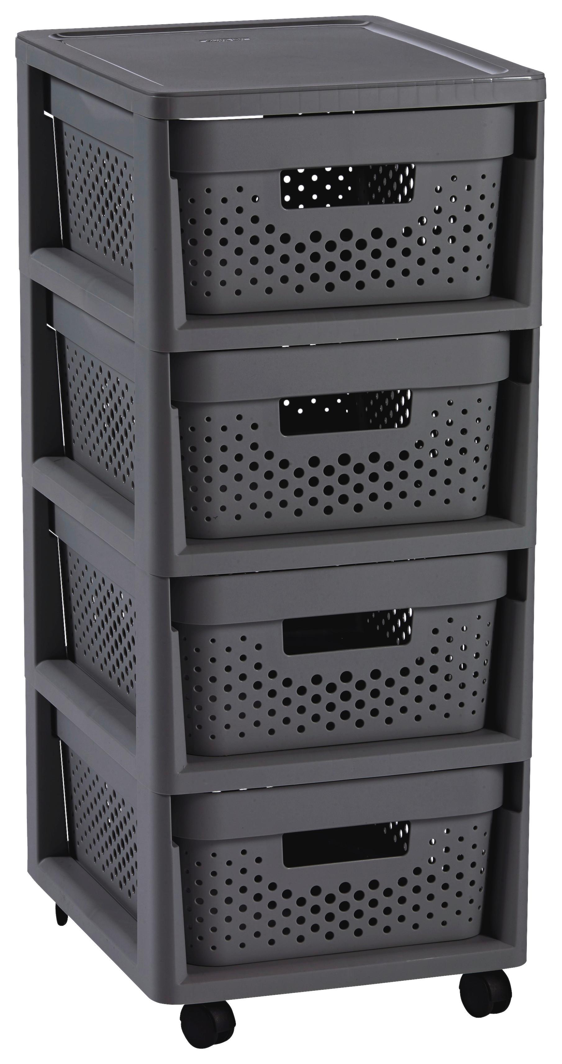 Fiókos Tásoló Infinity - sötétszürke, Basics, műanyag - Keter