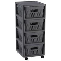 Fiókos Tásoló Infinity - sötétszürke, Basics, műanyag - Keter