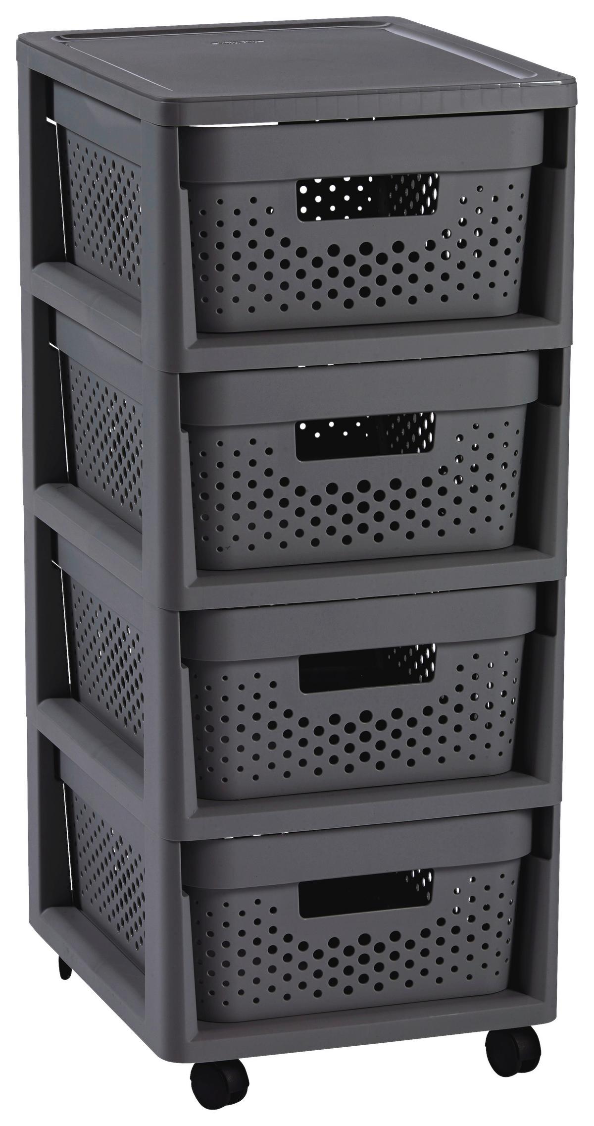 Fiókos Tásoló Infinity - sötétszürke, Basics, műanyag - Keter