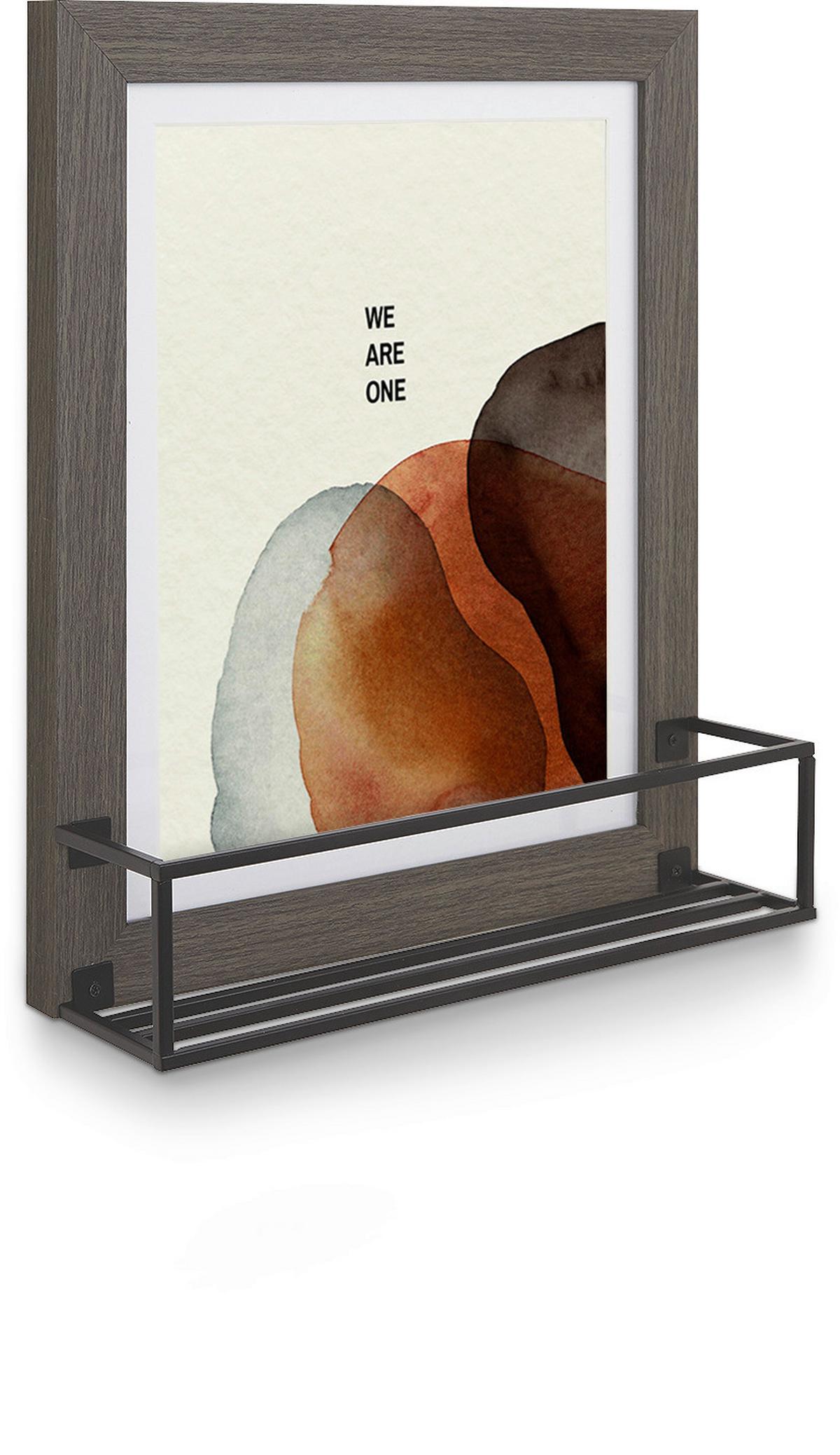 Rám na obrazy Shelf - šedá, kov/kompozitní dřevo (27,5/32,5/8,5cm) - Modern Living