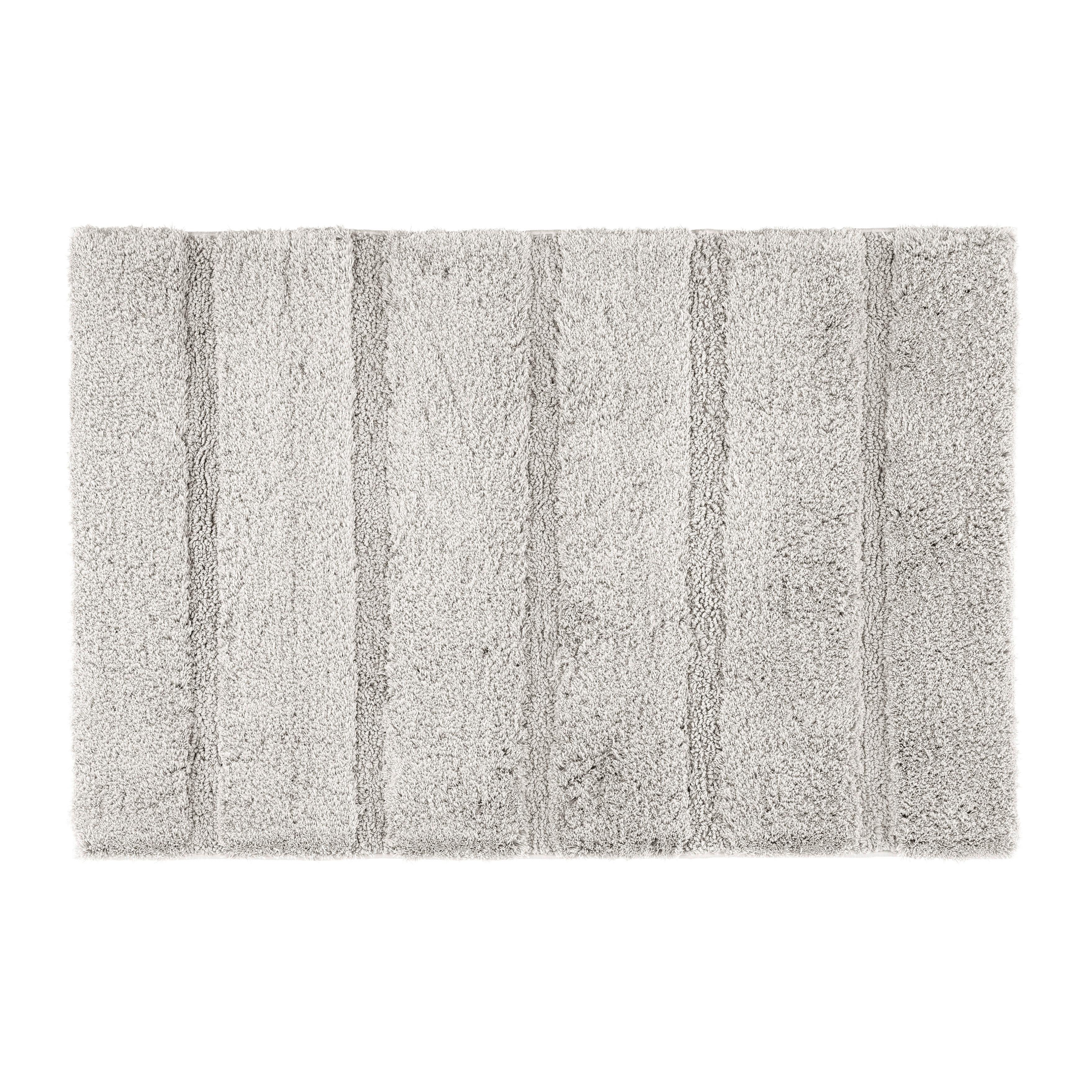 Koupelnová předložka Stripe, 60/90cm, stříbrná - barvy stříbra, Moderní, textil (60/90cm) - Modern Living