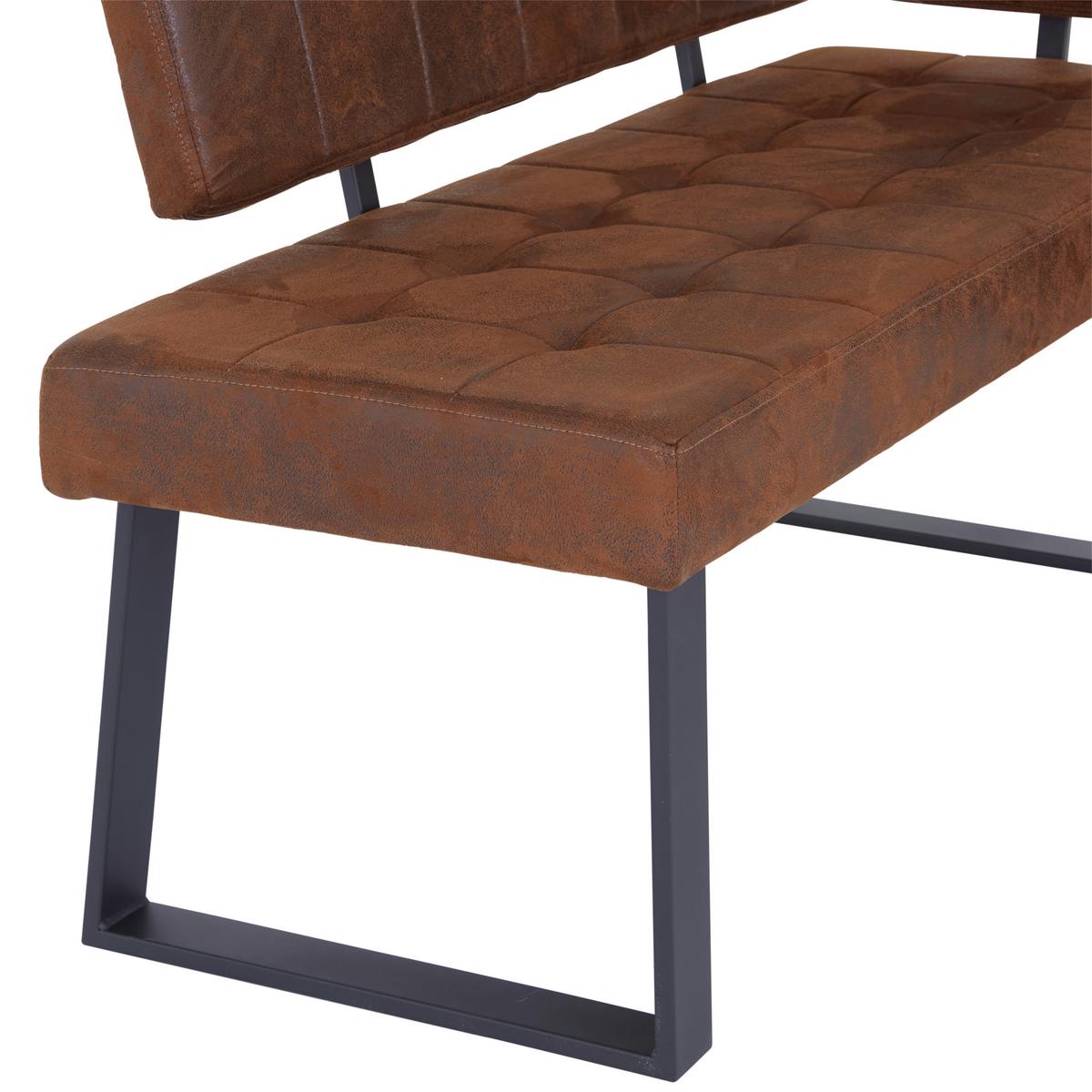 Eckbank Braun Lavik 134x185 cm - Schwarz/Braun, MODERN, Textil/Metall (134/185cm) - MID.YOU