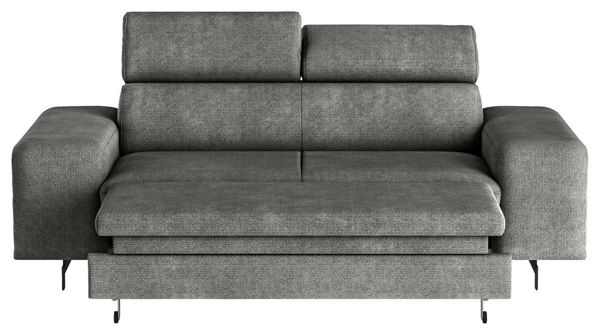 3-Sitzer-Sofa Emma Mit Liegefunktion Grau B: 217 cm - Schwarz/Grau, Textil (217/81/100cm) - MID.YOU