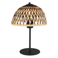 Tischleuchte 15767t - Schwarz/Naturfarben, Natur, Naturmaterialien/Metall (25/37cm) - Globo