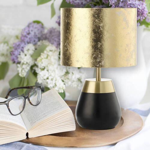 Nachttischleuchte 062/Ln - Goldfarben/Schwarz, KONVENTIONELL, Textil/Metall (23/37.5cm)