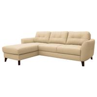 Ecksofa Nordic Beige S: 168x238 cm - Beige/Buchefarben, Design, Leder/Textil (168/238cm) - Livetastic