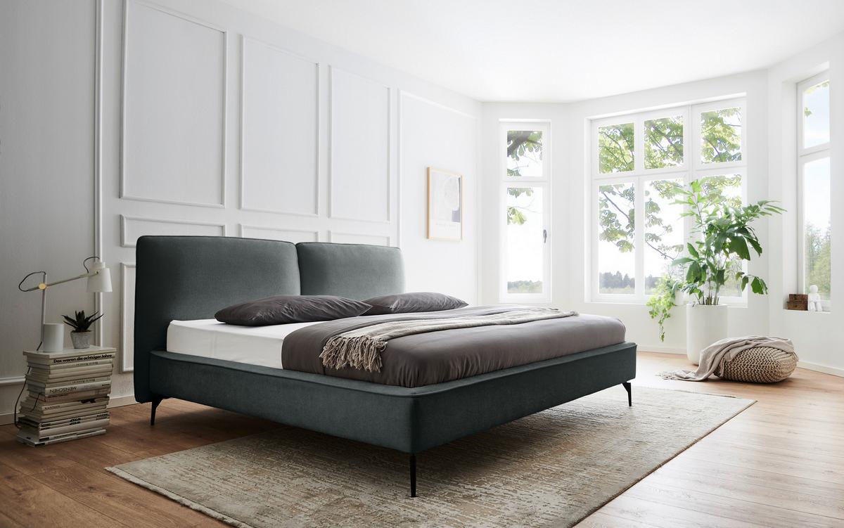 Polsterbett Infinity Liberty Dunkelgrün 180x200cm - Dunkelgrün/Schwarz, MODERN, Textil (180/200cm) - Livetastic
