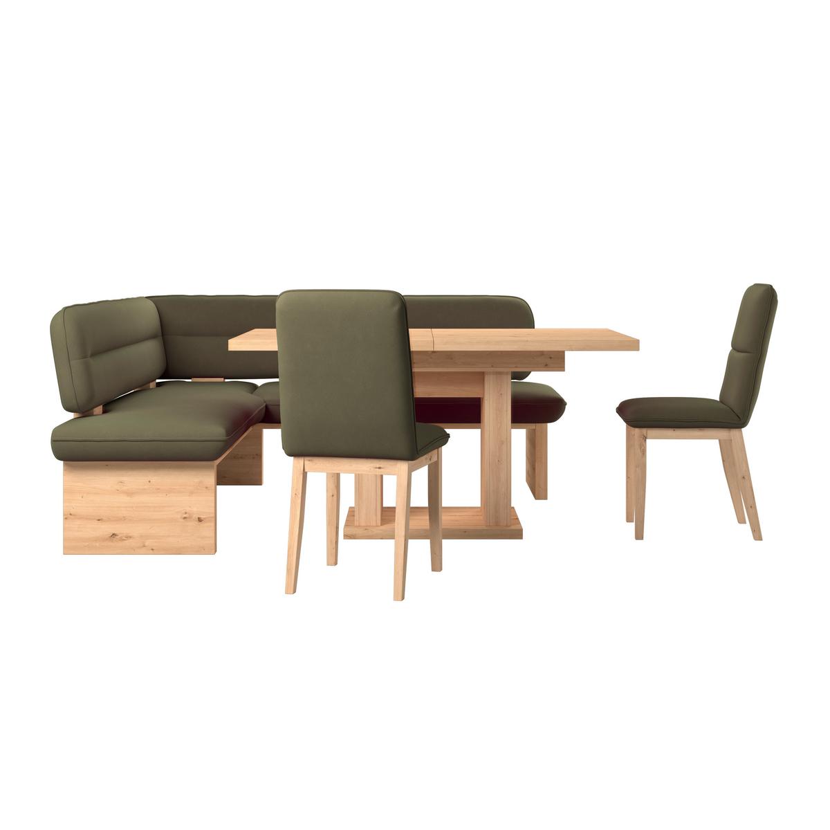 Eckbank Beluna Ii Webstoff Grün, B: 170cm - Eichefarben/Grün, KONVENTIONELL, Holz/Textil (170/232cm) - James Wood