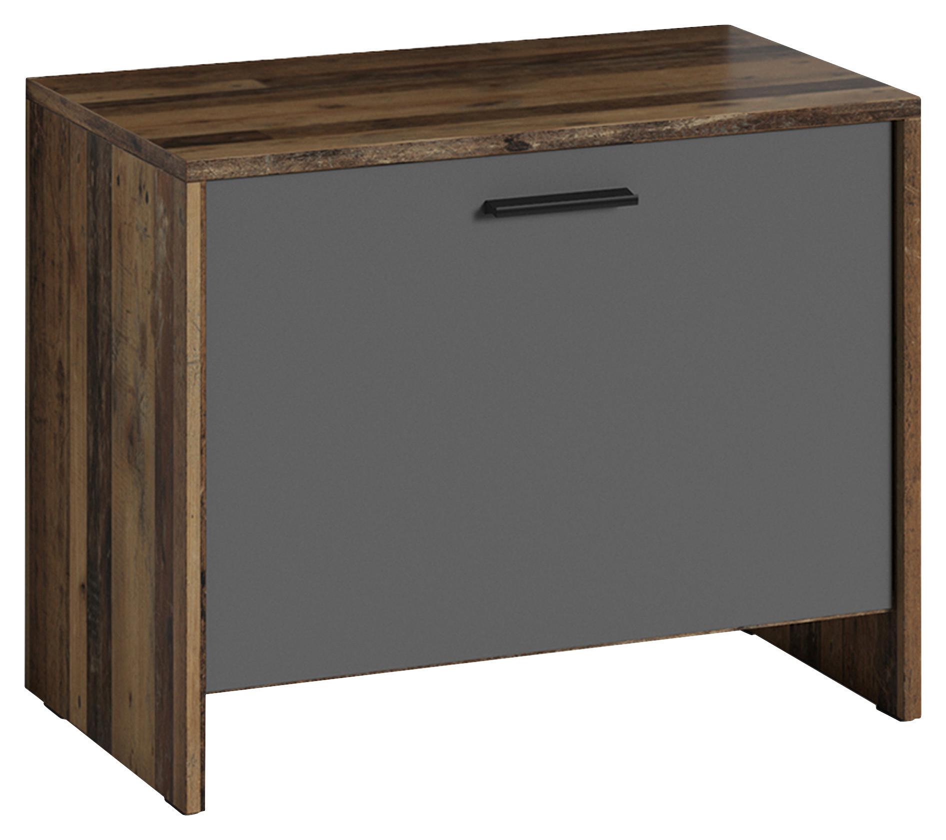 Garderobenbank Ben B: 60cm + Schuhablage Alteiche - Alteiche/Anthrazit, MODERN, Holzwerkstoff (60/48/35cm) - MID.YOU