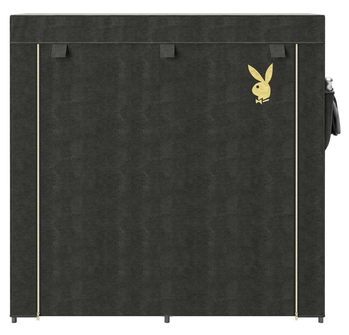 Schuhschrank Tracy Schwarz B: 113 Cm - Schwarz, Basics, Textil/Metall (113/108/28cm) - Playboy