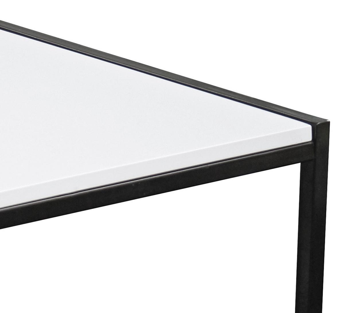 Beistelltisch Bali Weiß + Metall Schwarz - Schwarz/Weiß, MODERN, Holzwerkstoff/Metall (39/58/39cm) - Homezone