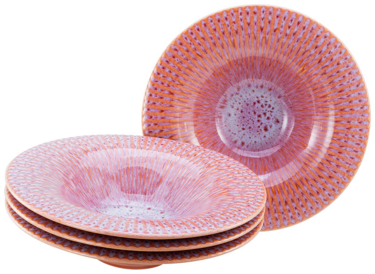 Gourmetteller Allegra Schwarz/Lachsfarben, Ø 30,5 cm - Schwarz/Lachsfarben, Basics, Keramik (30,5/6,5cm) - Creatable