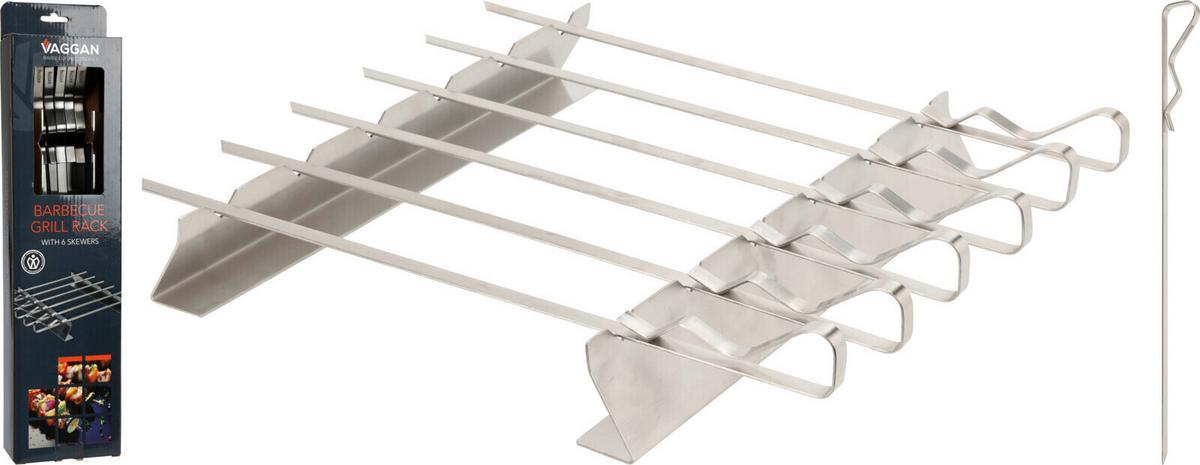 Grillspieße 6er Edelstahlfarben - Perlmutt, Basics, Metall (6/11.7/47.5cm)