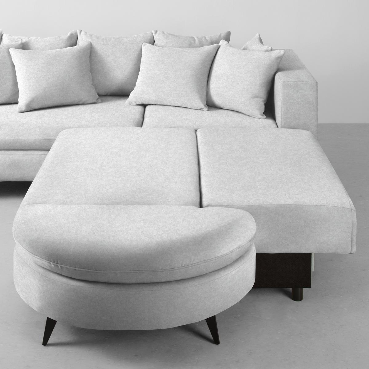 Rohová sedačka AXEL, pravá, stříbrná žinylka - barvy stříbra/černá, Moderní, kov/textil (291/250cm) - Mömax