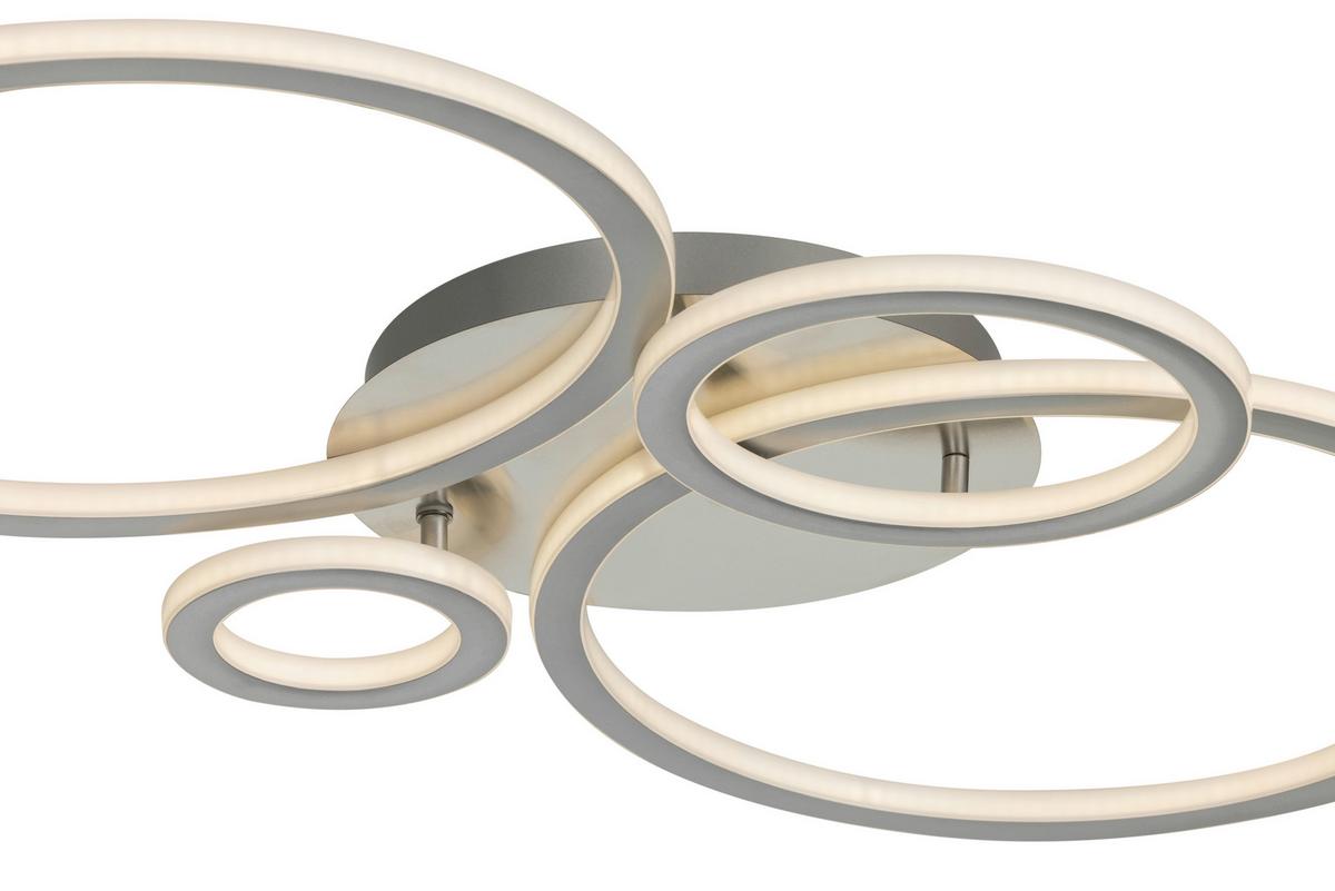 STROPNÉ LED SVIETIDLO KLAUSE - strieborná/niklová, Modern, kov/plast (95/52/7,7cm) - Mömax