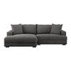 Ecksofa Pelle mit Kissen Grau Cord 180x265 cm - Schwarz/Grau, MODERN, Textil (180/265cm)