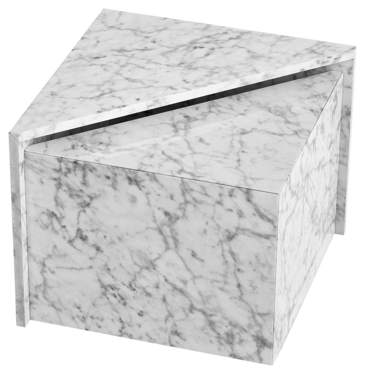 Konferenčný stolík 2ks/ sada - sivá/biela, Lifestyle, kompozitné drevo (50/50/41,5cm) - Livetastic