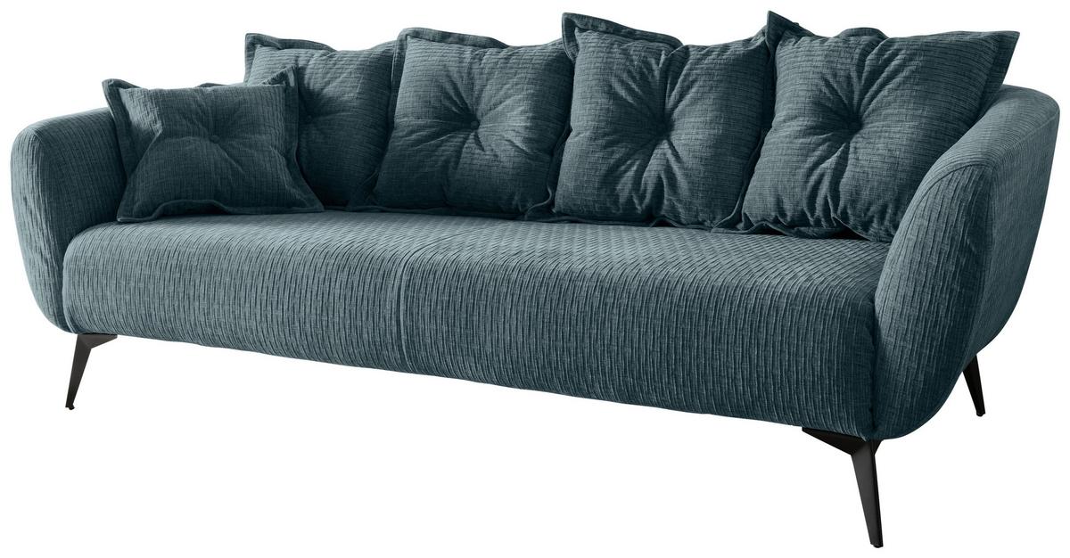 3-Sitzer-Sofa Baggio Blau B: 236 cm - Blau/Schwarz, MODERN, Textil (236/94/103cm) - Livetastic