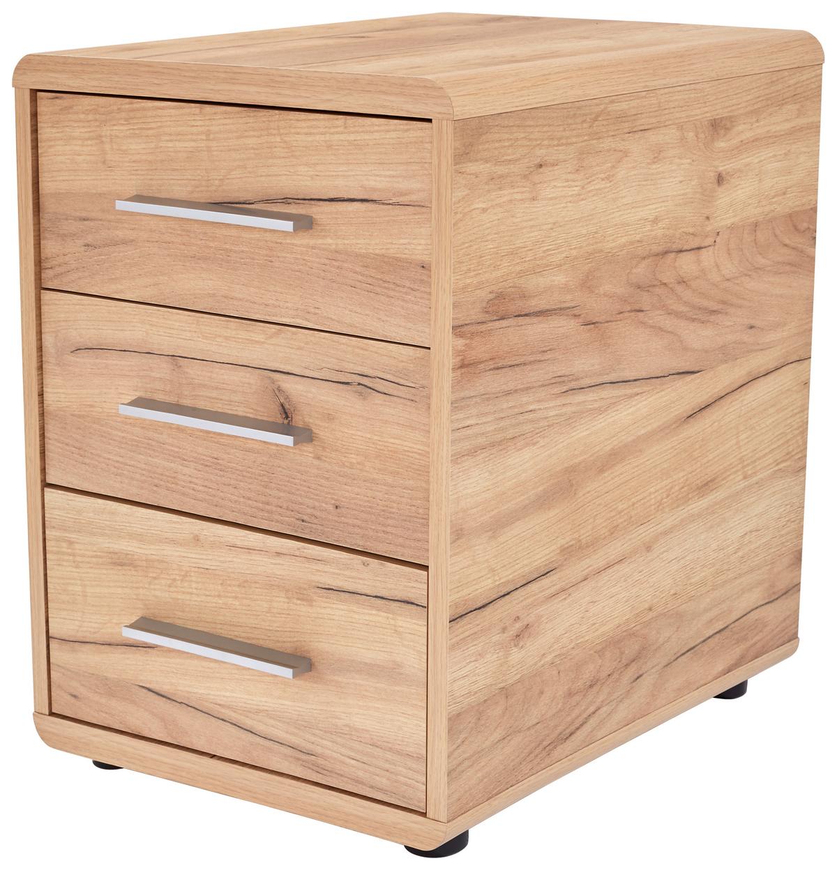 Kontajner FONTANA FTK06 - čierna/farba jelše, Modern, kompozitné drevo/plast (44,3/59,6/50cm)