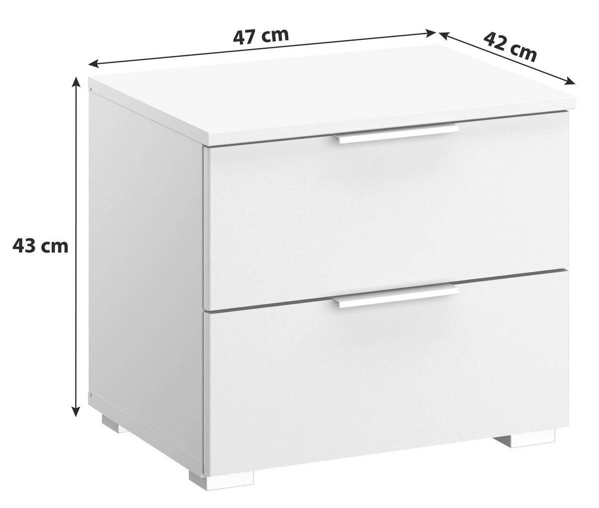 Nachtkästchen Weiß H: 43 Cm Alabama - Alufarben/Weiß, MODERN, Holzwerkstoff (47/43/42cm) - Rauch Möbel