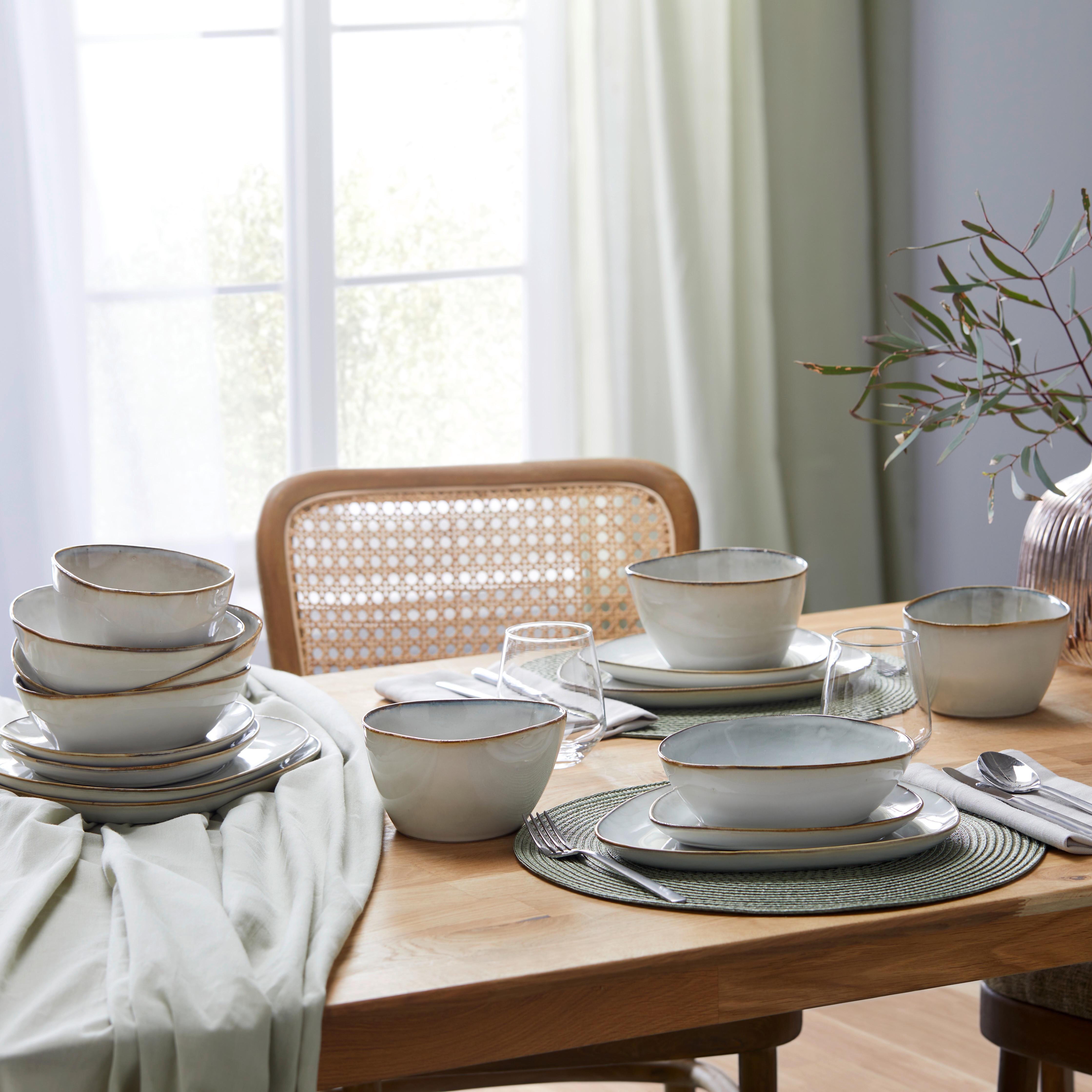 Kombinovaný Servis Organic, 16-Dielny - sivá, Moderný, keramika - Premium Living