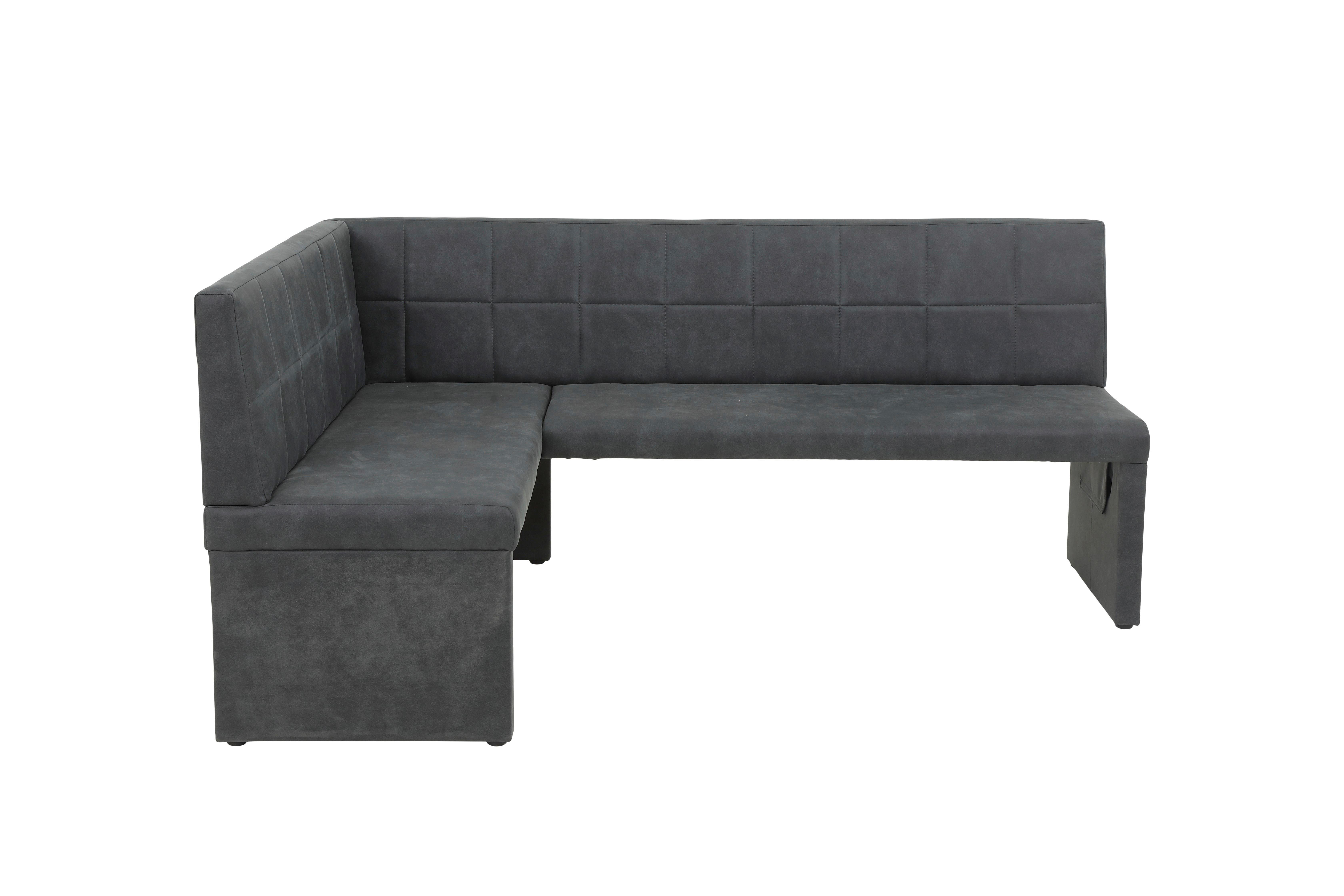 Eckbank Melanie Reb - Anthrazit, MODERN, Holz/Textil (200/90cm) - MID.YOU