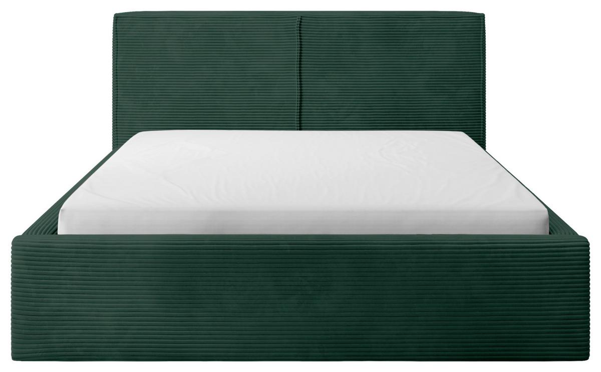 Polsterbett Mit Bettkasten Inez Dunkelgrün 180x200 Cm - Dunkelgrün/Schwarz, MODERN, Holz/Holzwerkstoff (180/200cm) - MID.YOU