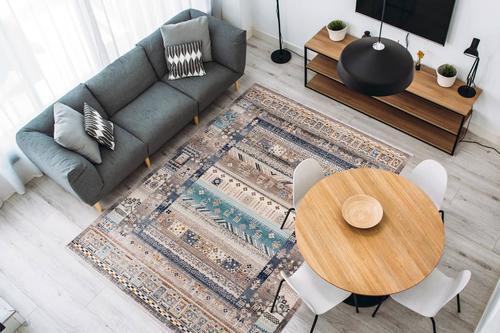 Webteppich Blau/Braun Anouk 120x170 cm - Blau/Braun, Design, Textil (120/170cm) - Kayoom