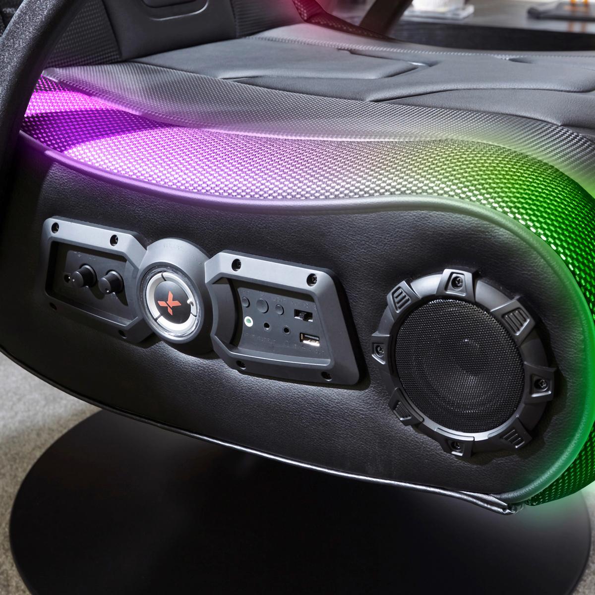 Gamingsessel Monsoon Rgb 4.1 - Schwarz, MODERN, Kunststoff/Textil (66/105/82cm) - X Rocker