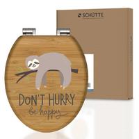 WC-Sitz Naturfarben Faultier mit Absenkautomatik B: 43,5 cm - Braun/Naturfarben, Design, Holz (43,5/5,5/37,5cm) - Schütte
