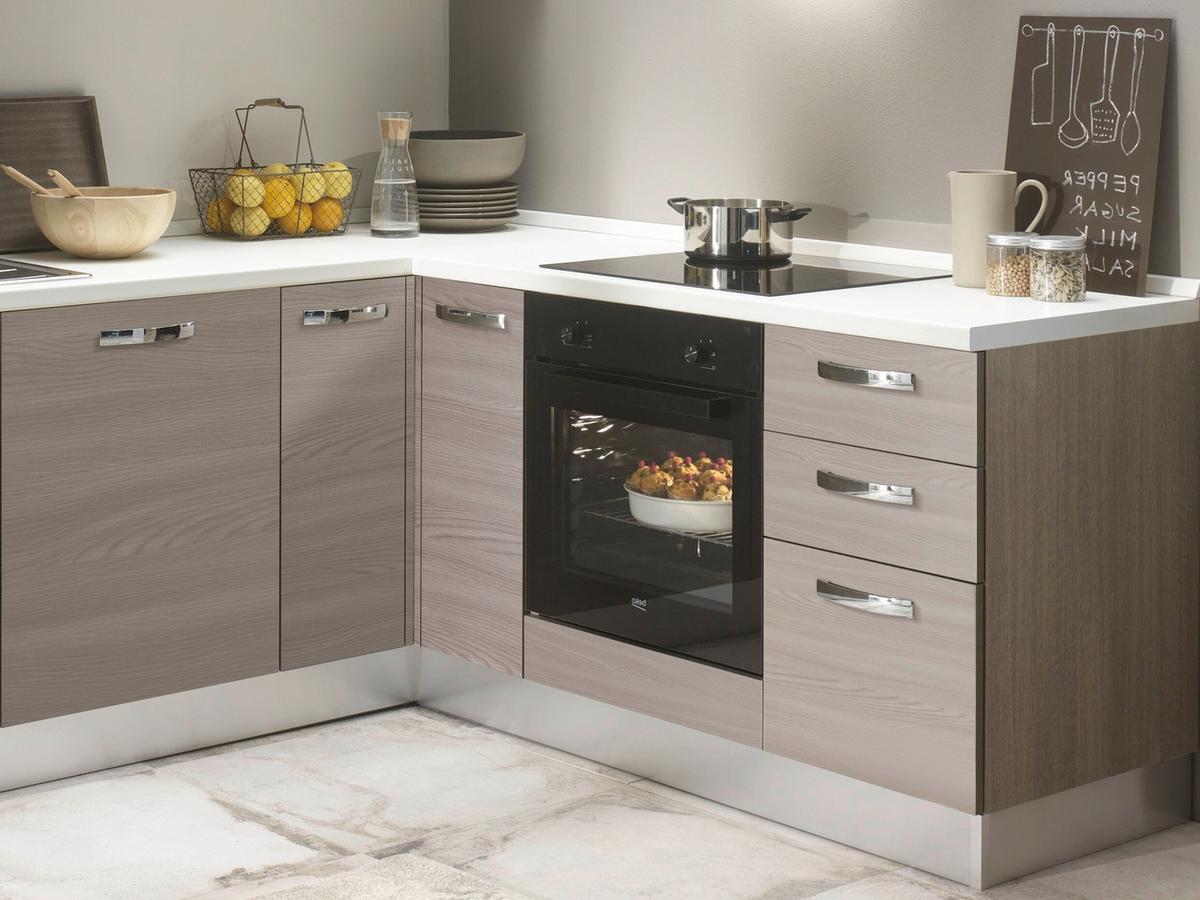 Eckküche Sofia Mit Geräten 270x195 Cm Creme/ulmefarben - Eiche grau/Magnolie, LIFESTYLE, Holzwerkstoff/Kunststoff (270/195cm) - MID.YOU