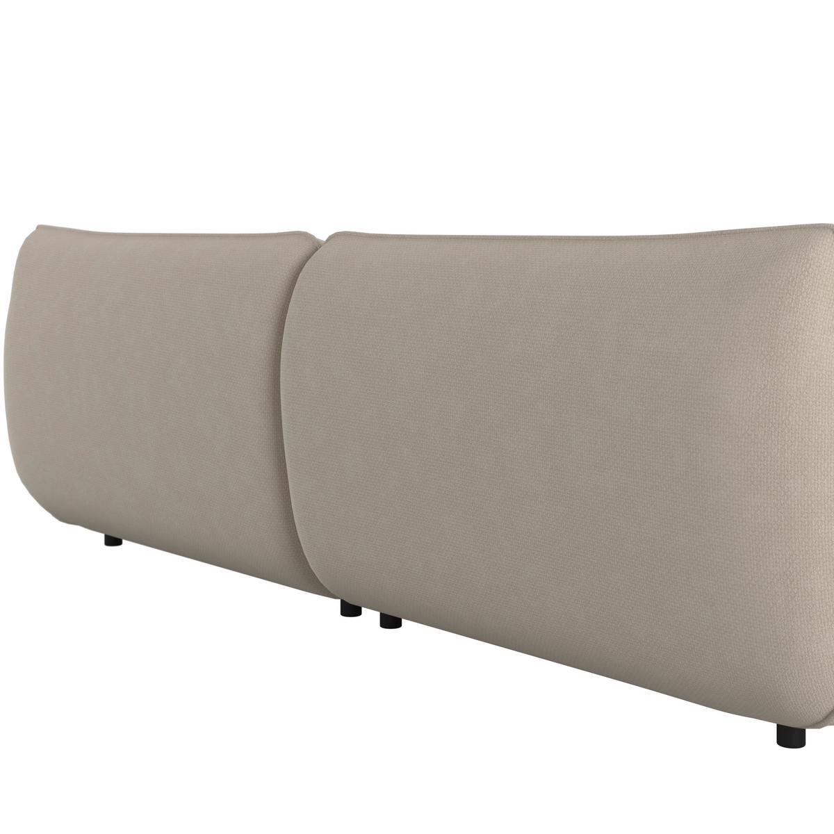 Velká pohovka CLARA, béžová - černá/krémová, Moderní, kov/dřevo (284/86/111cm) - Bessagi Home