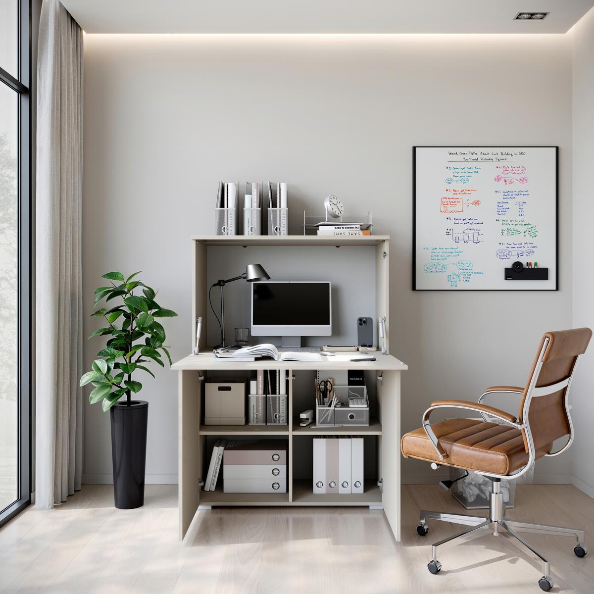 Sekretär Vera Beige/Kaschmir B: 90cm - Kaschmir/Beige, Design, Holzwerkstoff (90/125,1/42cm) - Livetastic