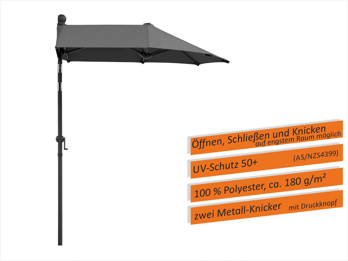 Ampelschirm Salerno Mezza BxHxT: 150x228x150 cm Anthrazit - Anthrazit, Basics, Textil/Metall (150/228/150cm) - Schneider