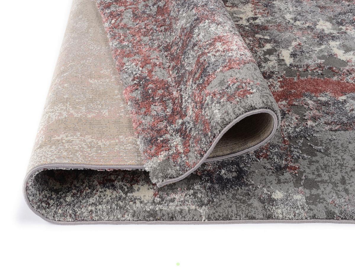 Webteppich Grau/Hellrot Timeline Quantum 120x170 cm - Hellrot/Grau, Design, Textil (120/170cm) - Novel