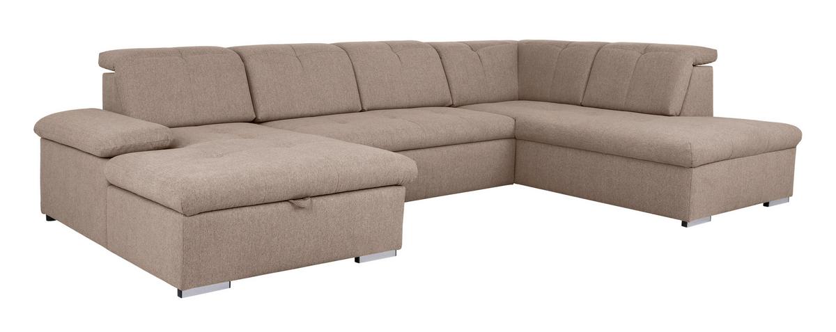 Wohnlandschaft Ramzes Hellbraun U: 173x328x215 cm - Hellbraun/Grau, Design, Textil (173/328/215cm) - MID.YOU