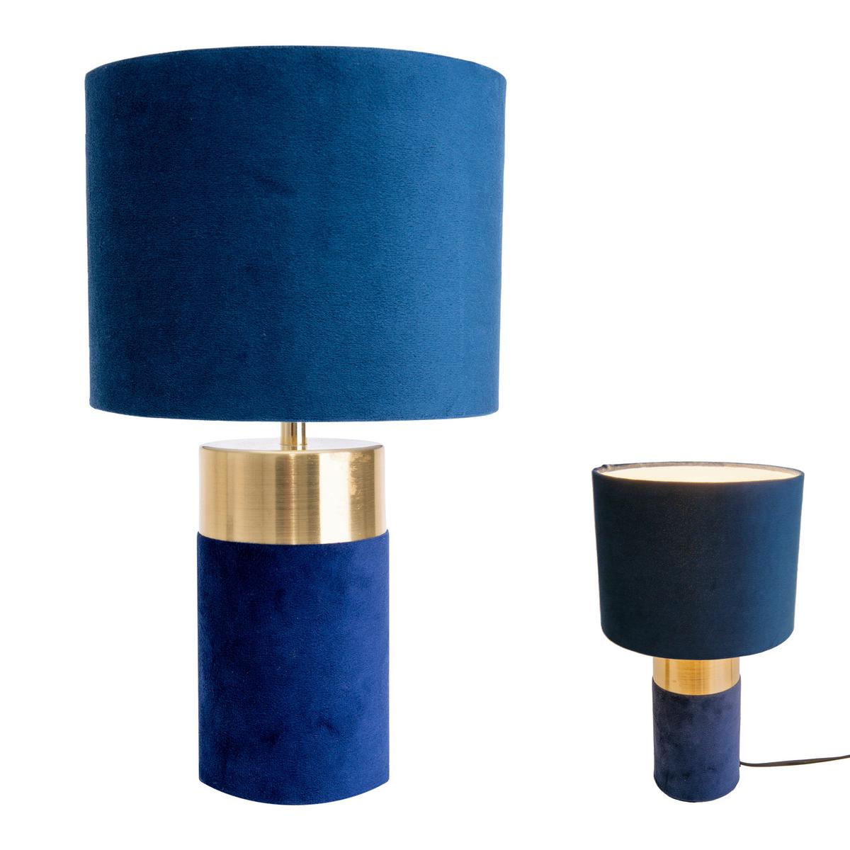 Tischleuchte Bordo - Blau/Goldfarben, Basics, Textil/Metall (18/32cm) - Näve