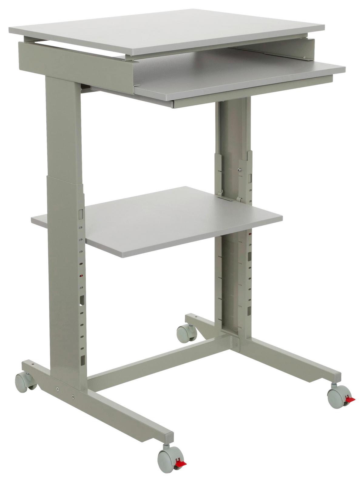Schreibtisch B 50cm H 71,5 - 107,5cm Workstation - Grau, Basics, Holzwerkstoff/Kunststoff (60/71,5-107,5/50cm) - MID.YOU