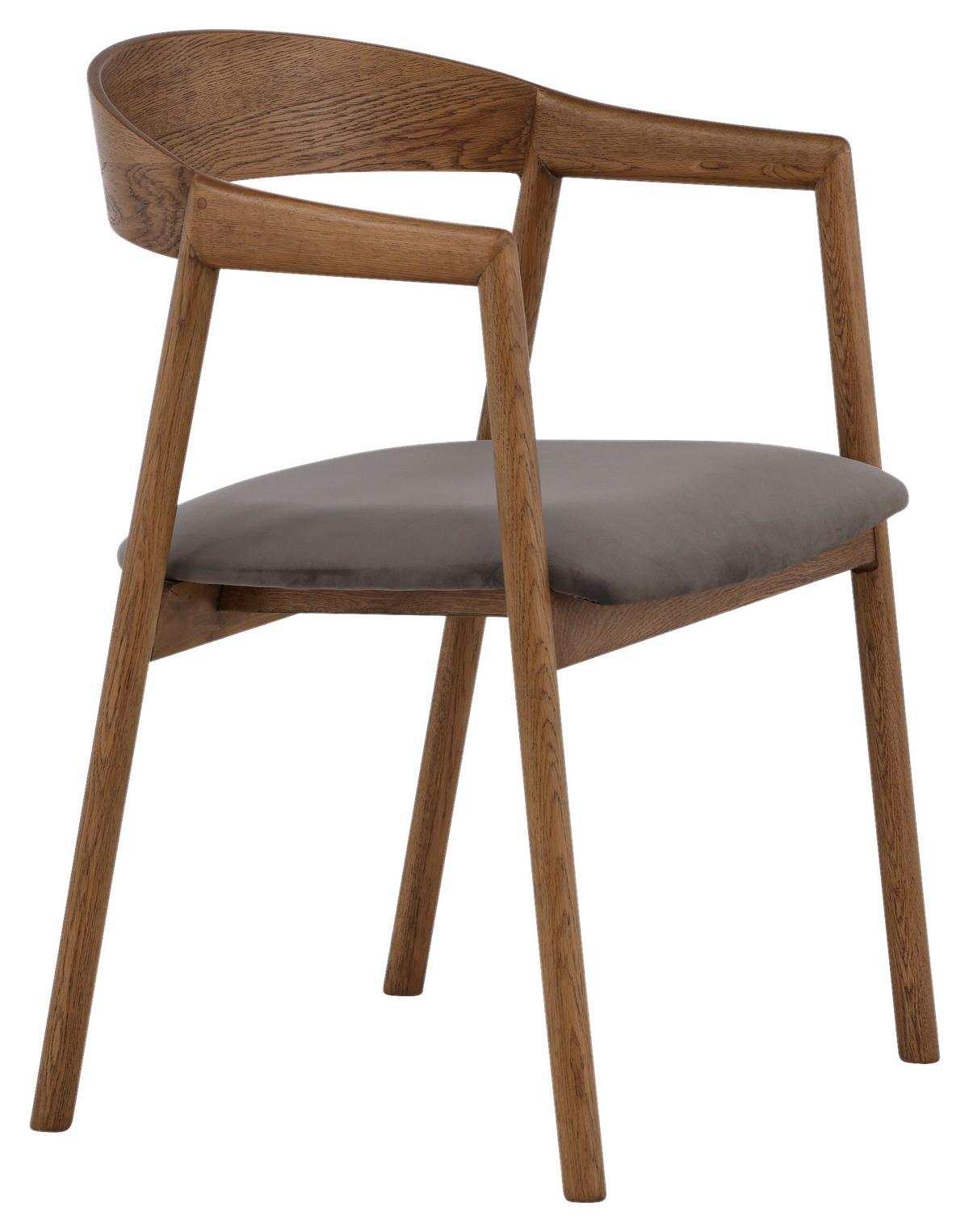 Stuhl-Set Långön - Braun/Grau, Design, Holz/Textil (53/76,5/56cm) - Livetastic