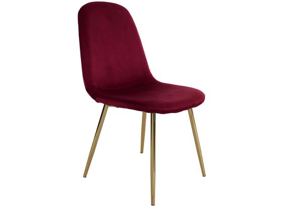 Schalenstuhl Artdeco Samtbezug Bordeaux Gepolstert - Bordeaux/Goldfarben, MODERN, Textil/Metall (45/85/54cm) - MID.YOU Schalenstuhl Artdeco Samtbezug Bordeaux Gepolstert - Bordeaux/Goldfarben, MODERN, Textil/Metall (45/85/54cm) - MID.YOU
