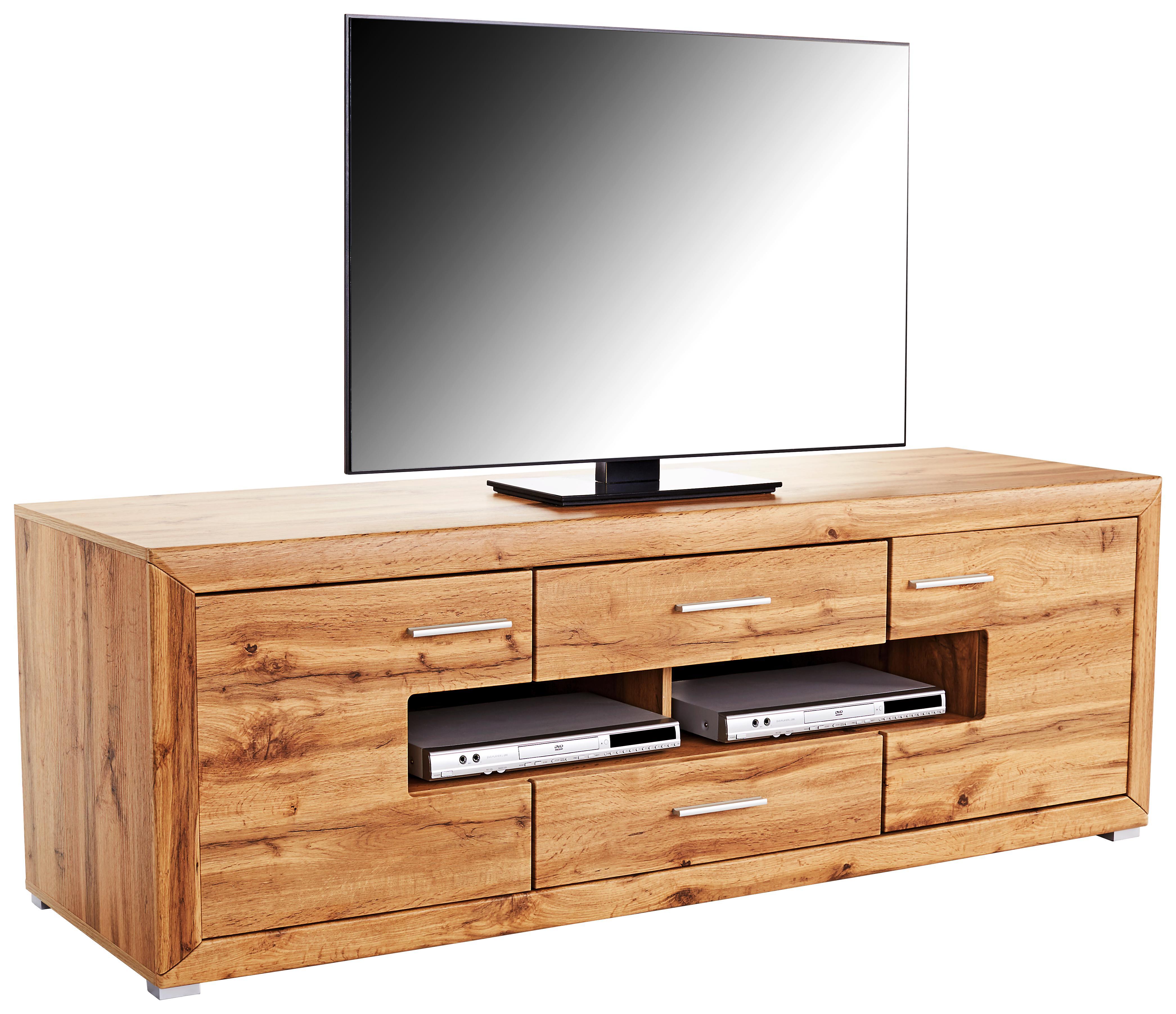 TV-Element Tizio - Eichefarben/Silberfarben, MODERN, Holzwerkstoff (180/59,6/49,5cm)