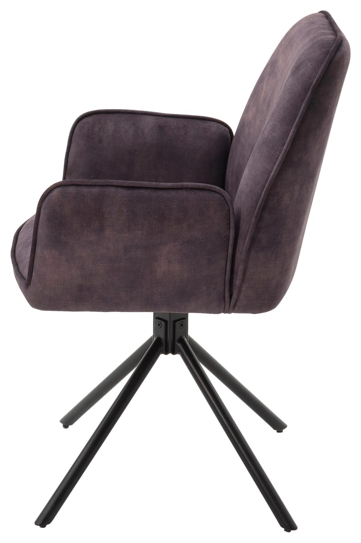 ŽIDLE S PODRUČKAMI OTTAWA - černá/antracitová, Moderní, kov/textil (60/89/64cm) - Premium Living