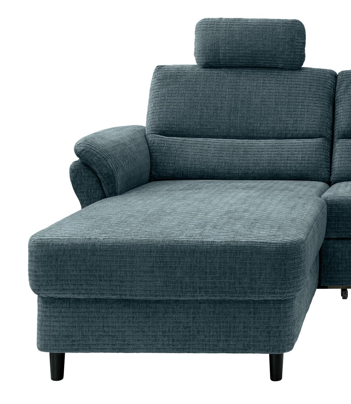 Ecksofa Cavoli, Blau S: 176x279 cm - Blau/Schwarz, MODERN, Textil (176/279cm) - Livetastic