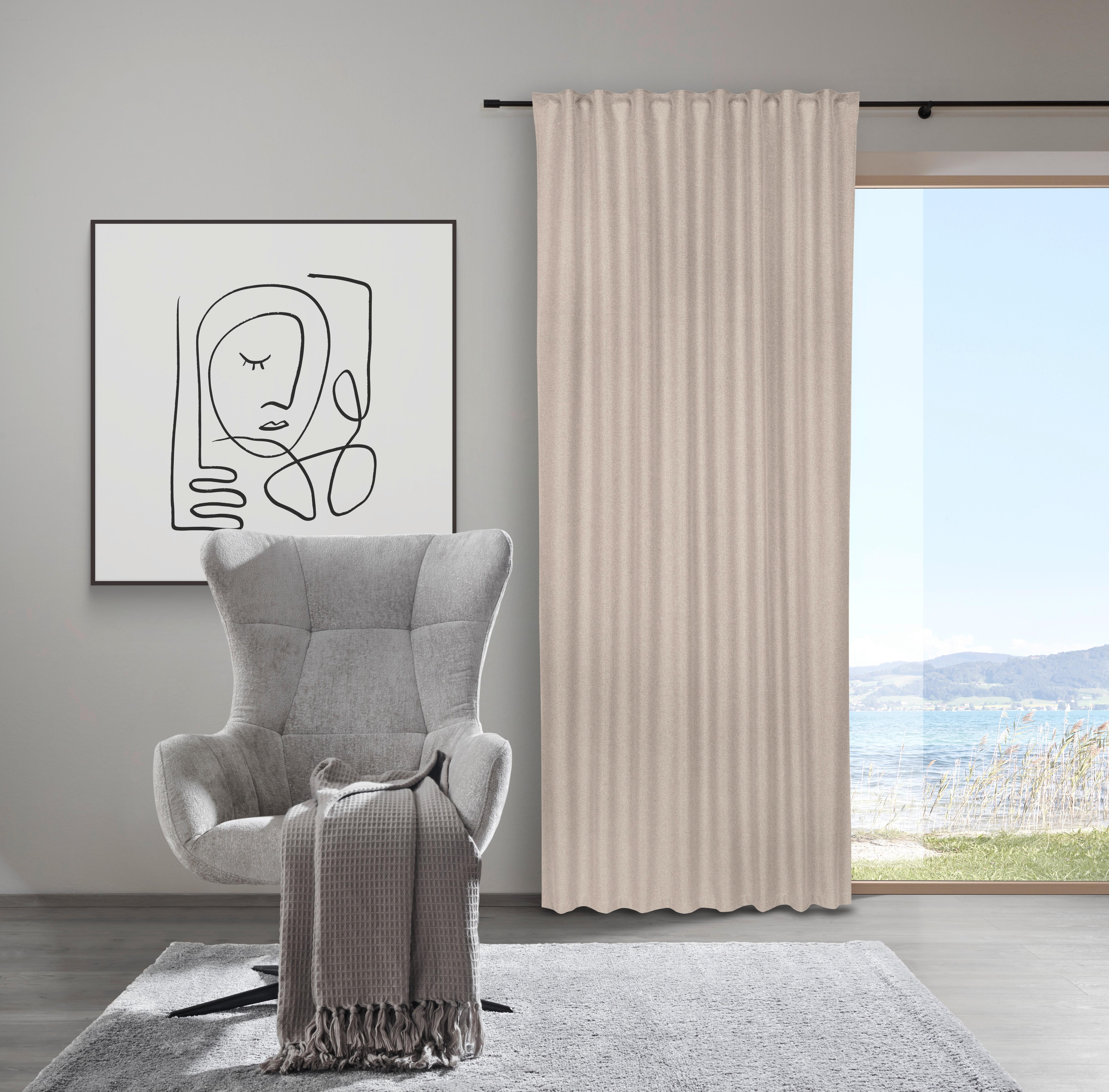 Zatemňovací závěs Allan, 135/255cm, béžová - béžová, Romantický / Rustikální, textil (135/255cm) - Premium Living