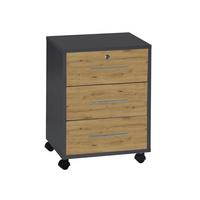 ROLLCONTAINER OFFICE EDITION - Anthrazit/Eiche Artisan, LIFESTYLE, Holzwerkstoff (44/58/40cm) - MID.YOU
