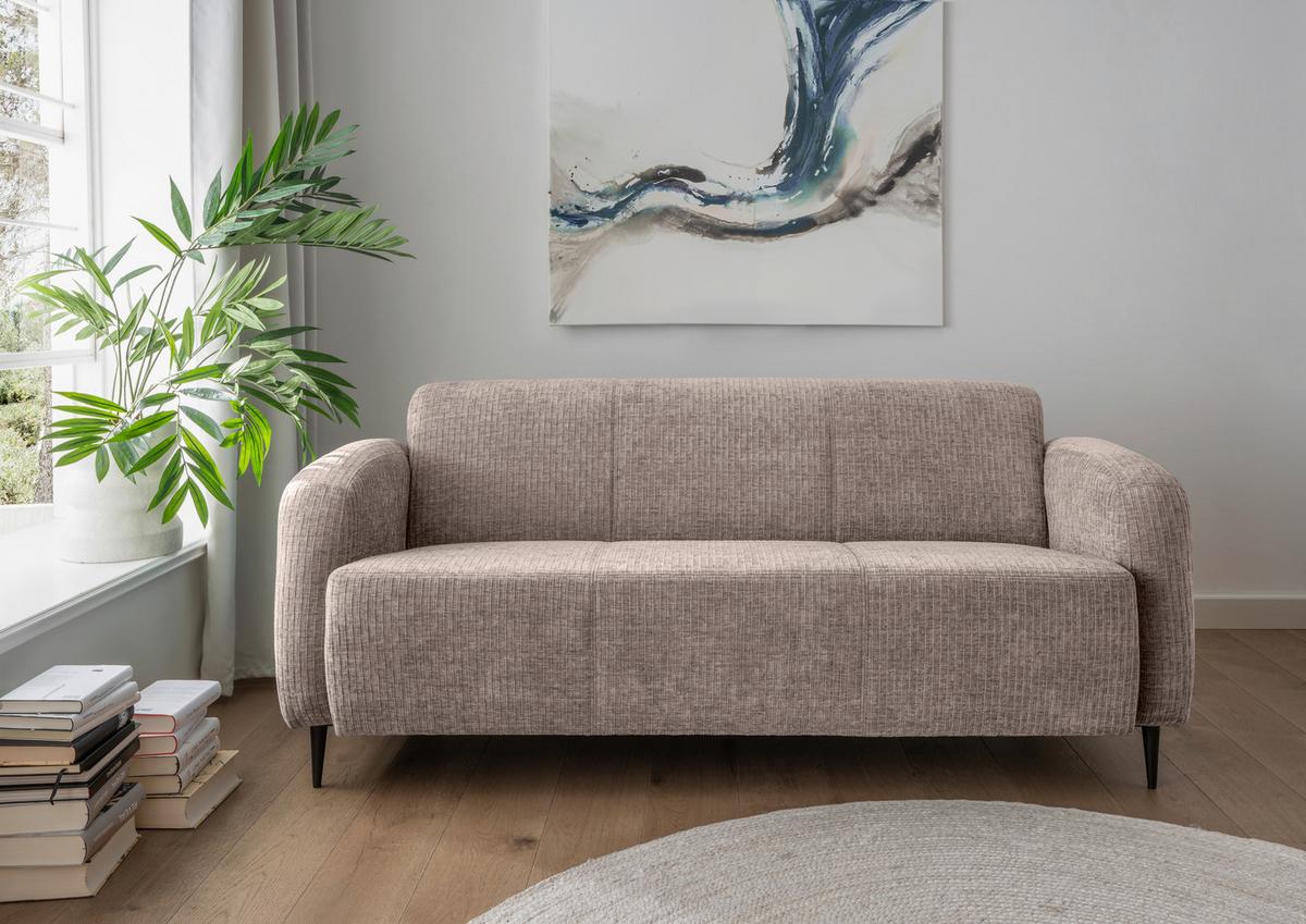 3-Sitzer-Sofa Marone Beige B: 180cm - Beige/Schwarz, MODERN, Textil (180/76/90cm) - Livetastic